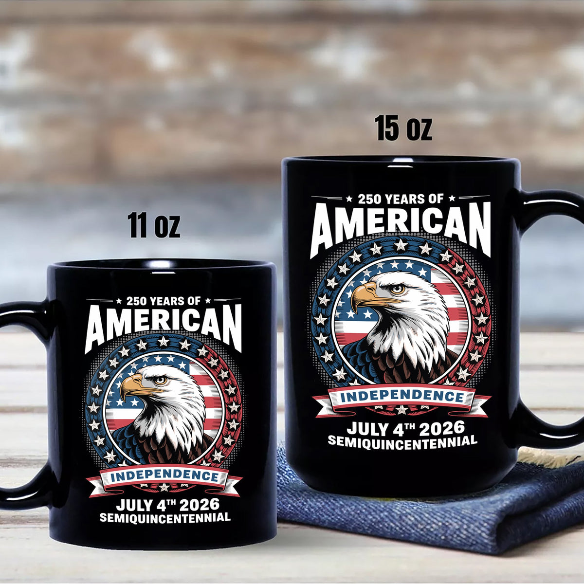 250 Years of America Anniversary Independence Day 2026 Black Mug CH07 896754