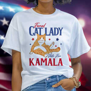 Feral Cat Lady Vote For Kamala Bright Shirt HA75 63502