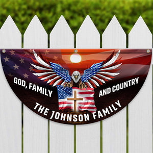 Custom Family Name God Family And Country America Non-Pleated Fan Flag TH10 896437