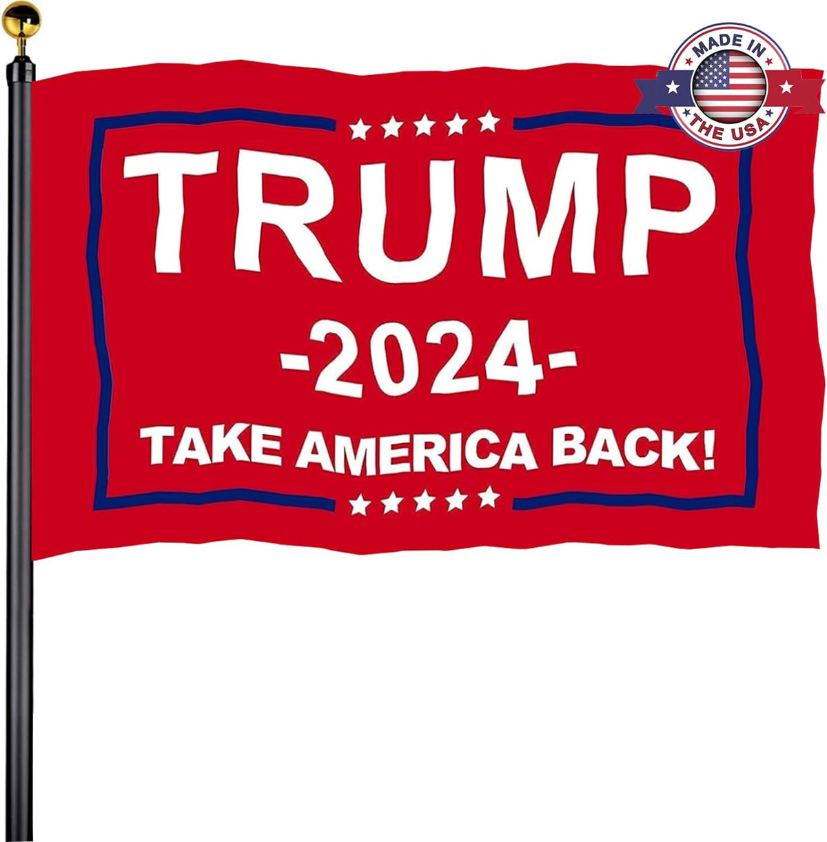 Trump 2024 Flags 3X5 Outdoor Made in Usa-Double Sided 3 Ply Heavy Duty Red Take America Back Trump Flags Banner for outside with 2 Brass Grommets UV Protection Fade Resistant for Indoor Outdoor
