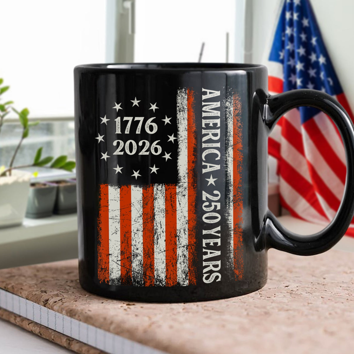250 Years America Flag 250th Birthday 1776-2026 Black Mug HO82 894790