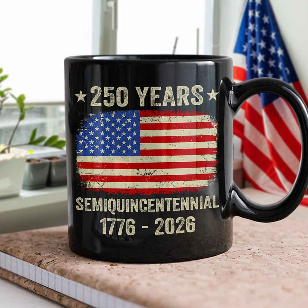 Celebrate 250th Anniversary United States Semiquincentennial Black Mug HO82 894772