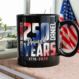 Custom Name 250 Years of American Independence Patriot Black Mug LM32 895149