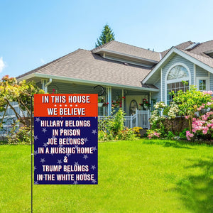 Premium Garden Flag for anti Biden Trump 2024 Funny Double Sided 12.5 X 18 Inch Yard Outdoor Decoration