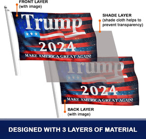 Trump 2024 Flag 3X5 Ft - 3 Ply Trump Flag 2024 Double Sided - Make America Great Again Flag - Bright Vivid Colors Donald Trump Flags 3X5 Outdoor - Trump MAGA Flag - Indoor Outdoor Trump Banner - Trump Merchandise 2024