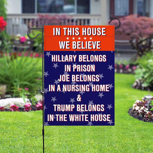 Premium Garden Flag for anti Biden Trump 2024 Funny Double Sided 12.5 X 18 Inch Yard Outdoor Decoration