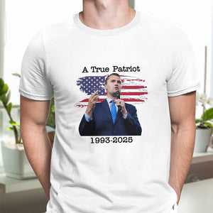 A True Patriot Charlie Kirk With US Flag Bright Shirt HO82 65906