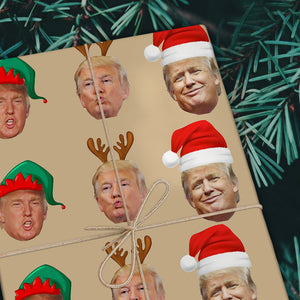 Personalized Donald Trump's Face Christmas Gift Wrapping Paper LM32 63973