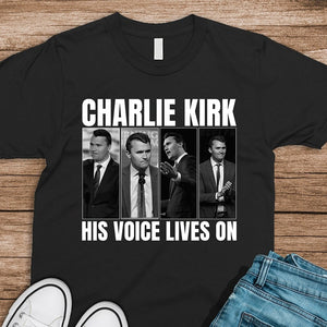 Charlie Kirk His Voice Lives On Dark Shirt HO82 65896