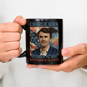 Pray for Charlie Kirk Black Mug HA75 64558