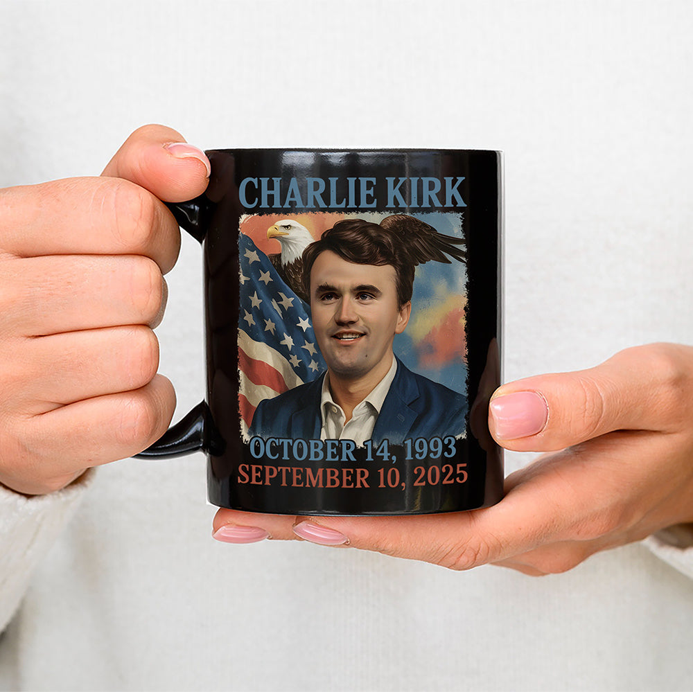 Pray for Charlie Kirk Black Mug HA75 64558