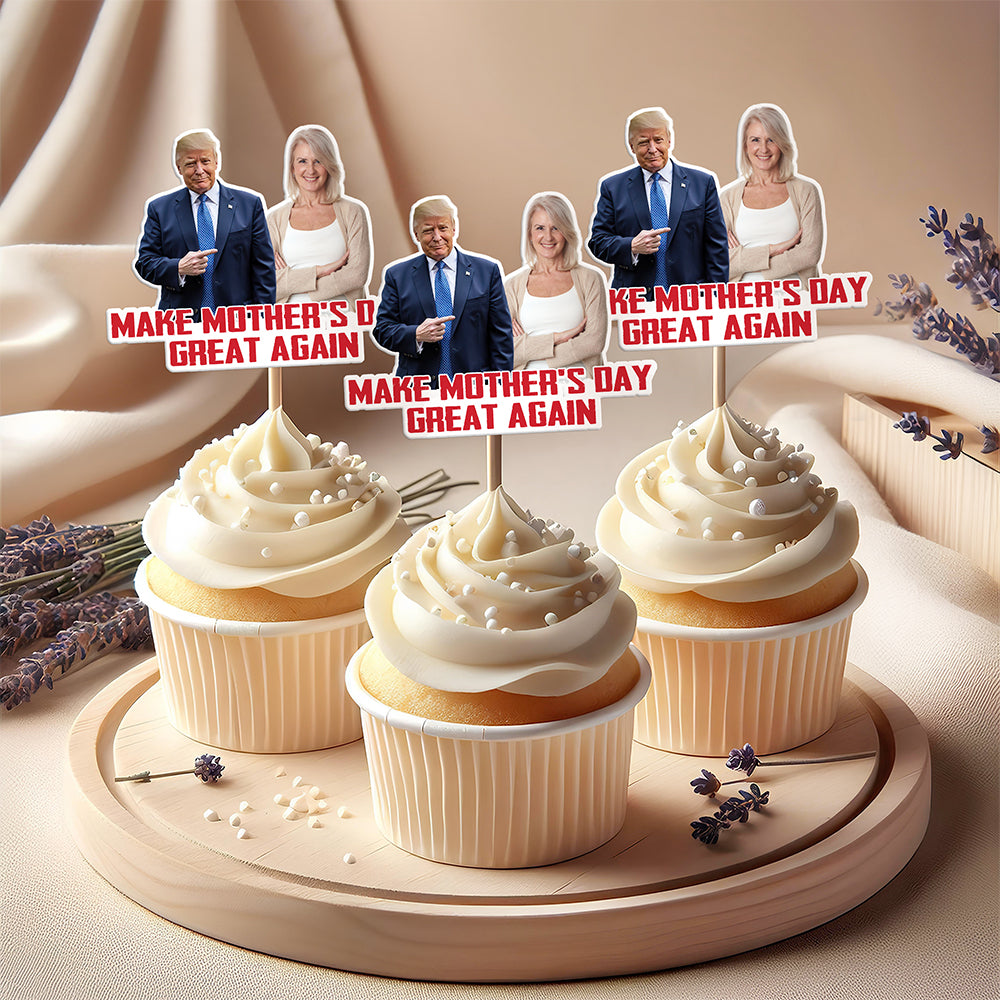 Custom Photo Trump Mom Trump Dad Party Decoration Cupcake Toppers LM32 65333