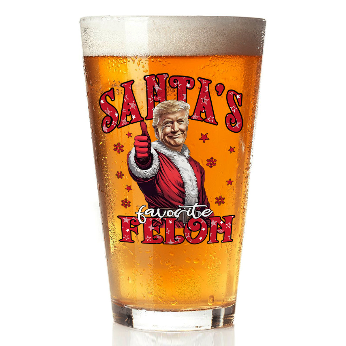 Santa's Favorite Felon Beer Glass TH10 64043