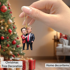 Trump & Musk Acrylic Hanging Ornaments, Collectible Decor for Christmas HA75 64026