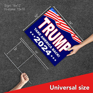 Trump 2024 Yard Sign -16X12 Coroplast Donald Trump 2024 Yard Sign Double Sided - President Trump Take America Back - Trump 2024 Sign - Trump Maga Sign