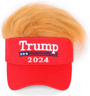 Trump 2024 Hat with Hair,Donald Trump Make America Great Again Wig Hat Embroidered Ultra Adjustable MAGA Baseball Cap