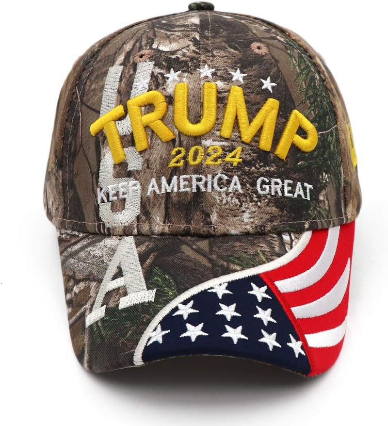 2024 Hat Keep America Great Hat MAGA Camo Embroidered Adjustable Baseball Cap