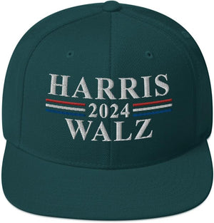 Harris Walz 2024 Snapback Hat (Embroidered Kamala Harris Tim Walz Cap)