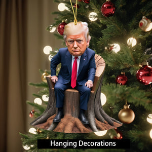 Unique Trump Sitting Acrylic Hanging Decor Ornament for Home and Car Interior HA75