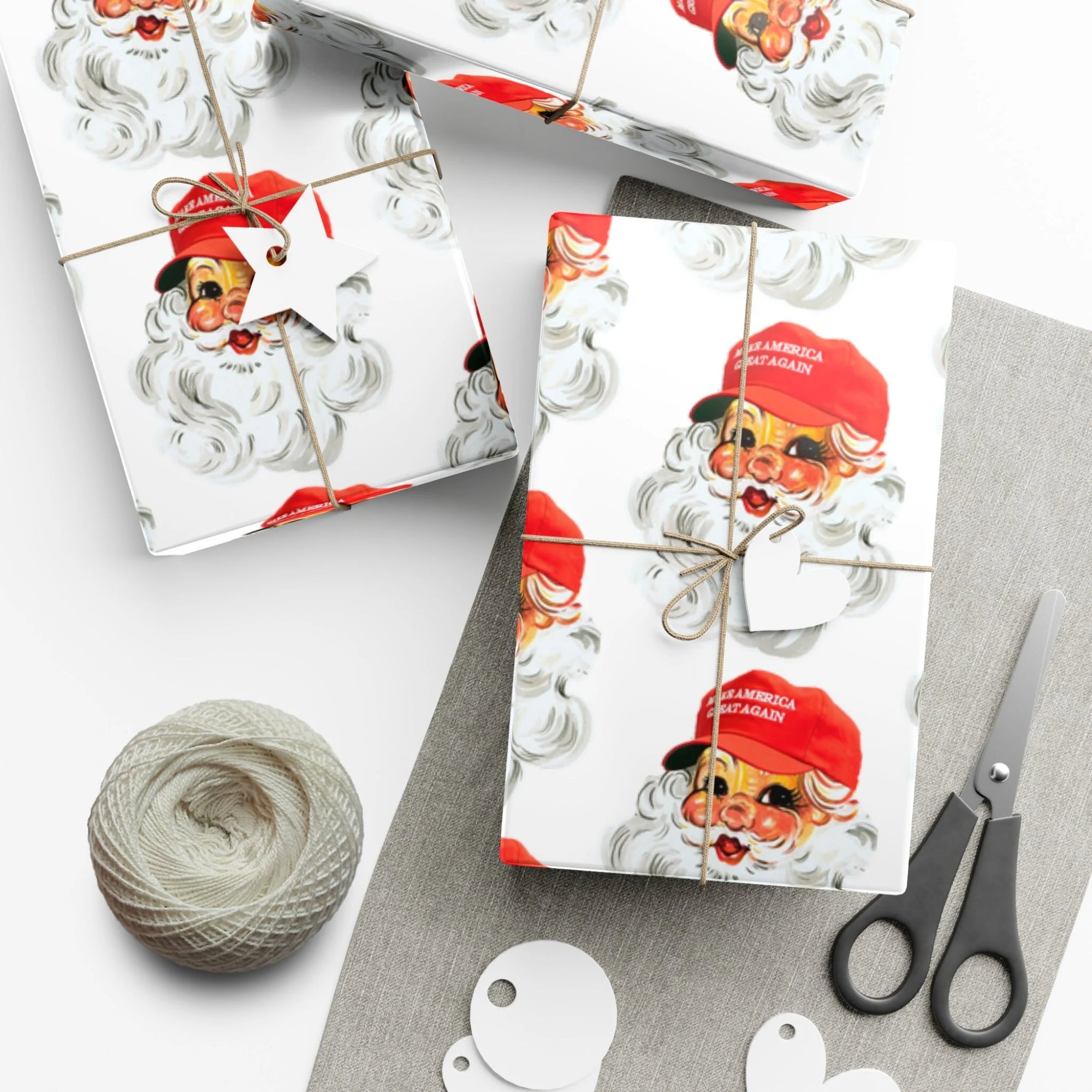 Trump MAGA Santa: Specialty Wrapping Paper - High-Def Luxury, Unique Design - Elevate Your Gift Presentation