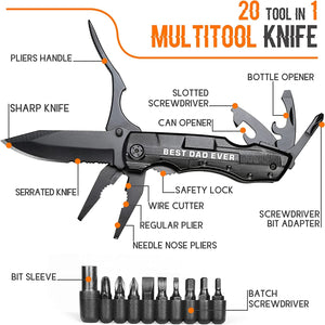 Fathers Day Gift for Dad,Multitool Knife BEST DAD EVER for Camping,Stocking Stuffers Christmas Gifts for Dad,Dad Birthday Gift from Daughter Son,Fathers Day Unique Dad Gifts,Gadget Gifts for Dad