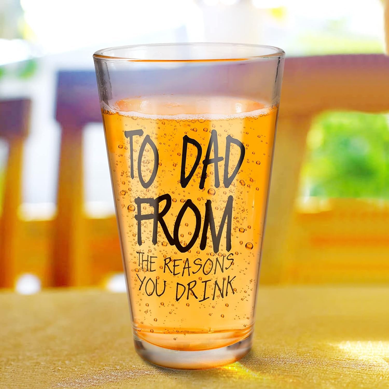 Fathers Day Dad Gifts from Daughter Son Wife,16 OZ Funny Beer Glass Gifts for Dad Men Husband Grandpa Step Dad Him,Bonus Dad Personalized Gifts for Fathers Day Birthday Christmas Anniversary