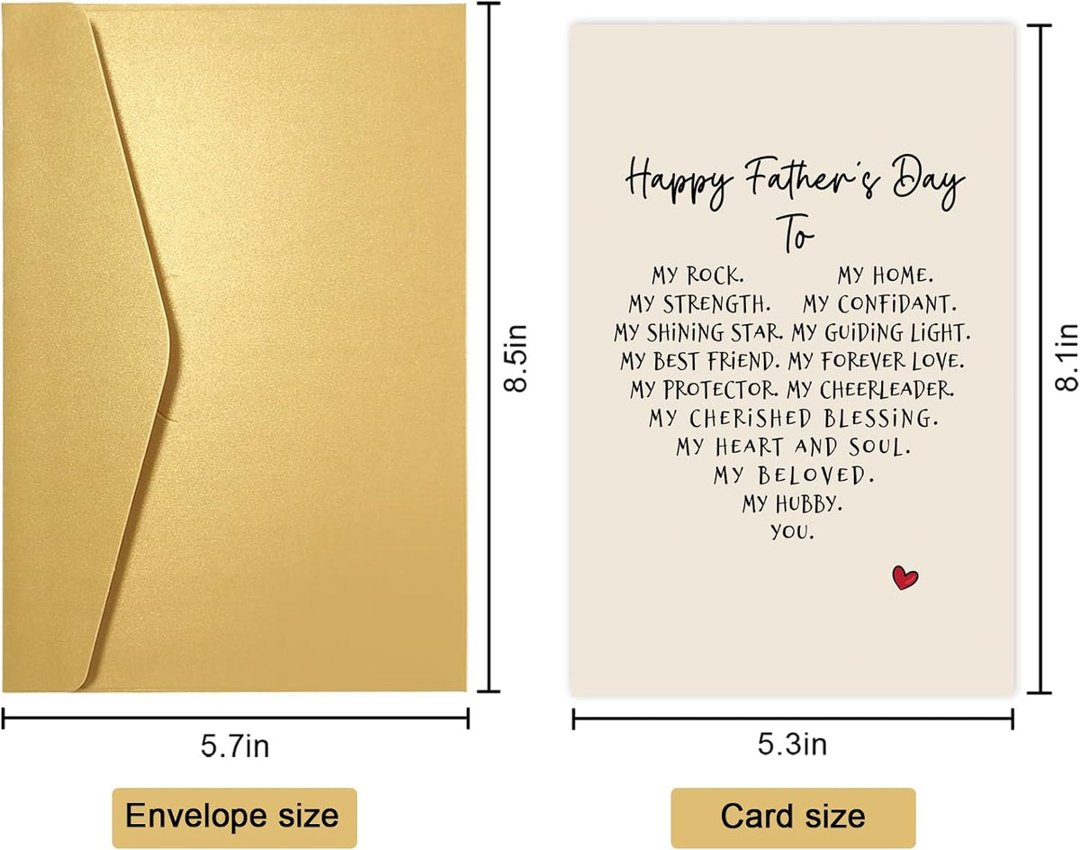 Romantic Poem Father'S Day Card for Husband, Sweet Husband Fathers Day Card from Wife, Happy Father'S Day to My Dear Hubby