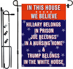 Premium Garden Flag for anti Biden Trump 2024 Funny Double Sided 12.5 X 18 Inch Yard Outdoor Decoration