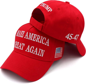 Trump 2024 45-47 MAGA Hat Make America Great Again Donald Trump Slogan with USA Flag Baseball Cap