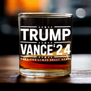 Trump Vance 2024 Make Christmas Great Again Rock Glass LM32 63691