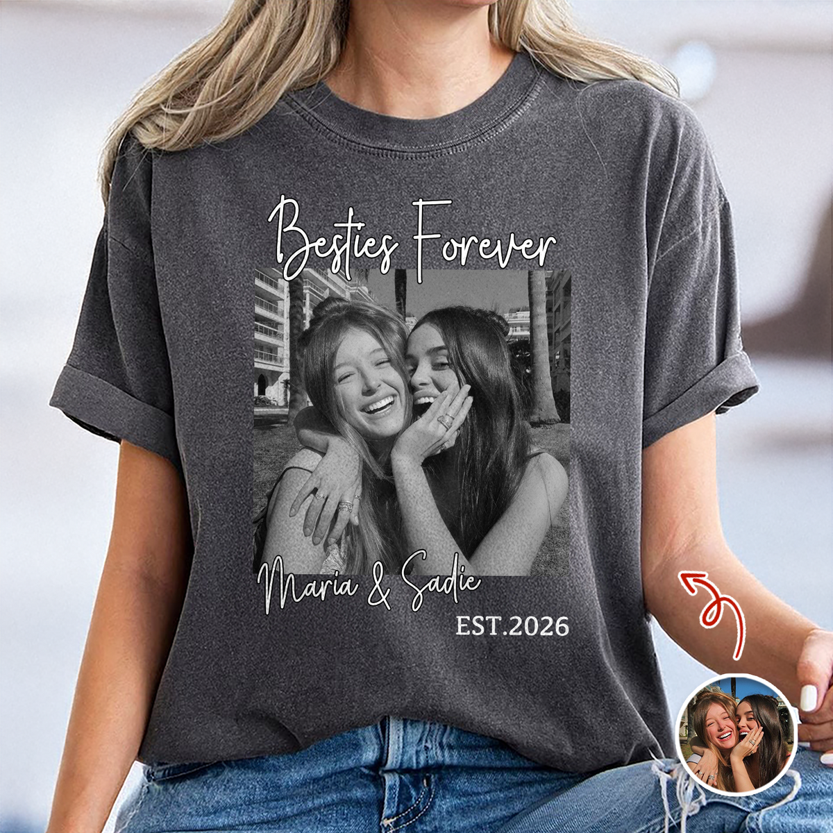 Custom Photo Bestie Forever Comfort Shirt - Personalized Best Friend Gift TH10 170495