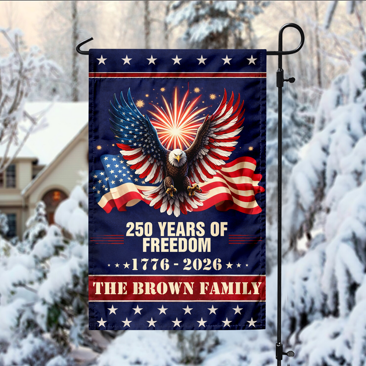 Custom Family Name 250 Year Of Freedom Garden Flag CH07 899642