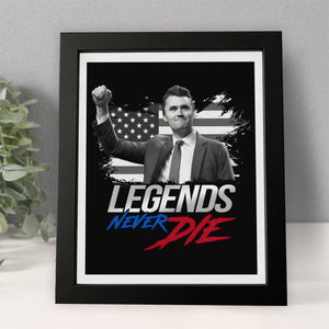 Pray For Charlie Kirk, Legends Never Die, Memorial Picture Frame LM32 65571