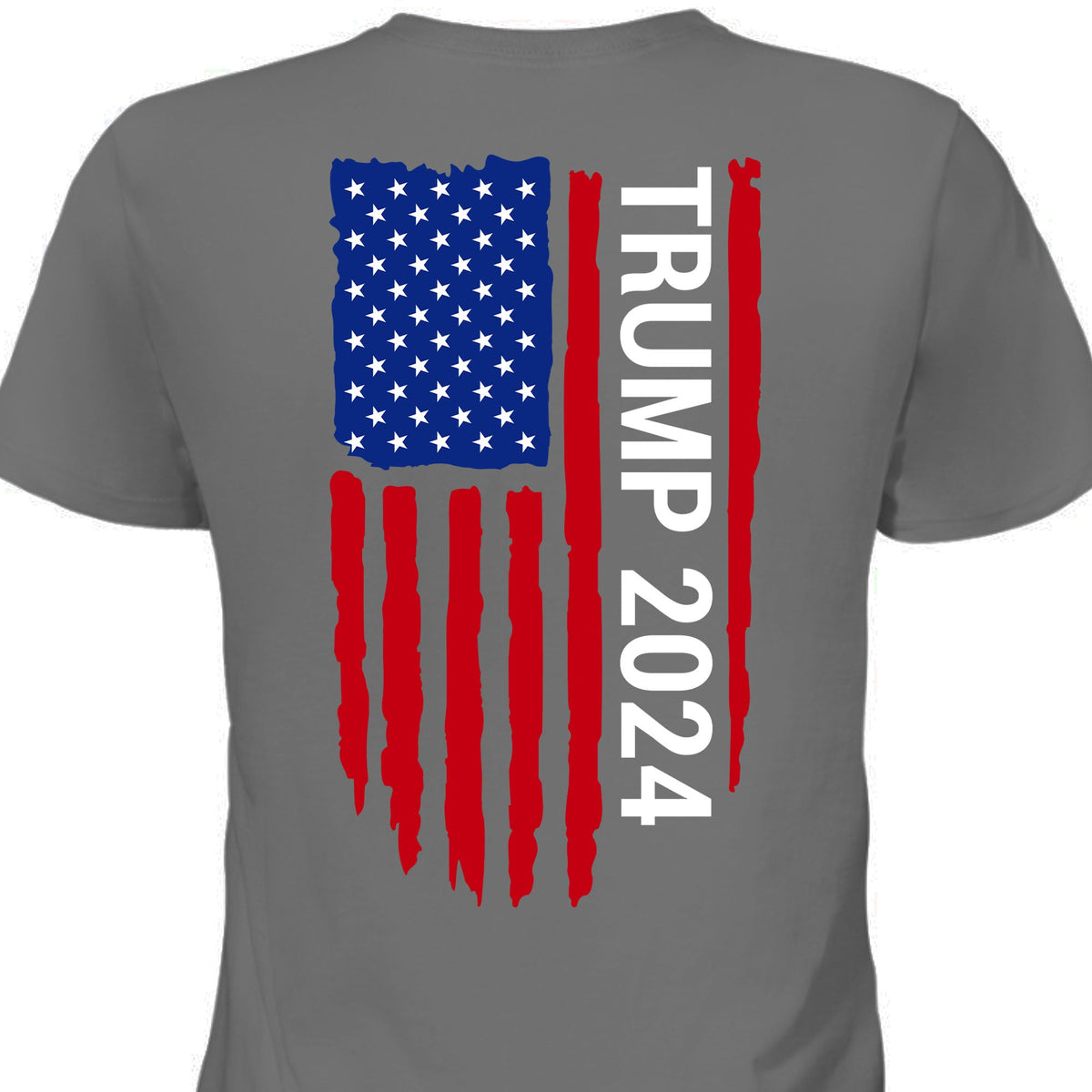 Trump 2024 American Flag Tees | Donald Trump Homage Shirt | Donald Trump Fan Backside Shirt C912 - GOP