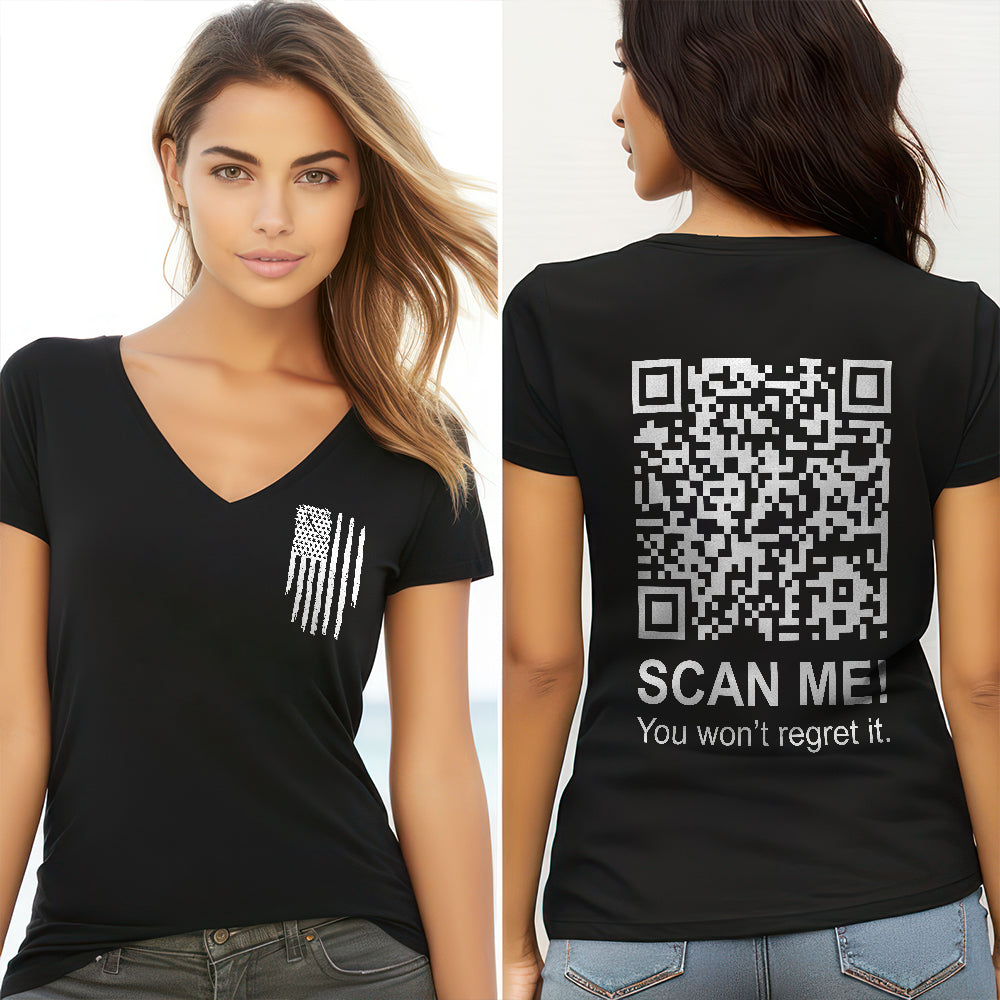 Funny QR Scan me President Trump 45 47 Dancing Front And Back Dark Shirt HA75 64186