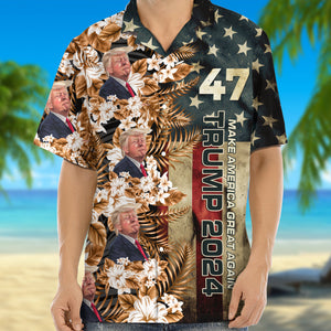 Custom Funny Photo Trump 2024 Hawaii Shirt N369 62482