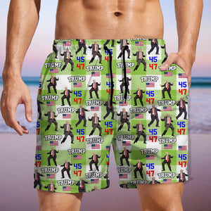 Trump 45 47 Dancing, Trump Irish St. Patrick's Day Beach Short N304 HA75 67218