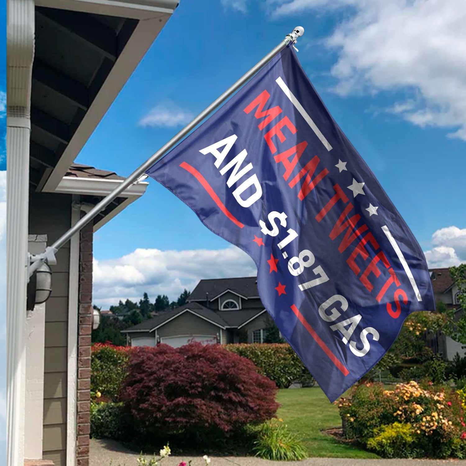 Double-Sided Mean Tweets And $1.87 Gas Independence Day Flag HO82 62680