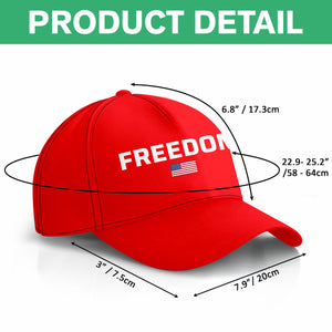 Red Charlie Kirk Freedom Printed Vintage 2D Baseball Cap |  Charlie Kirk Red Hat | We Wear Red Charlie Kirk Birthday October 14 | Red Freedom Hat TH10 64579