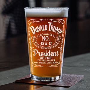 Donald J. Trump 45 & 47 President Of The United States Beer Glass HA75 67024