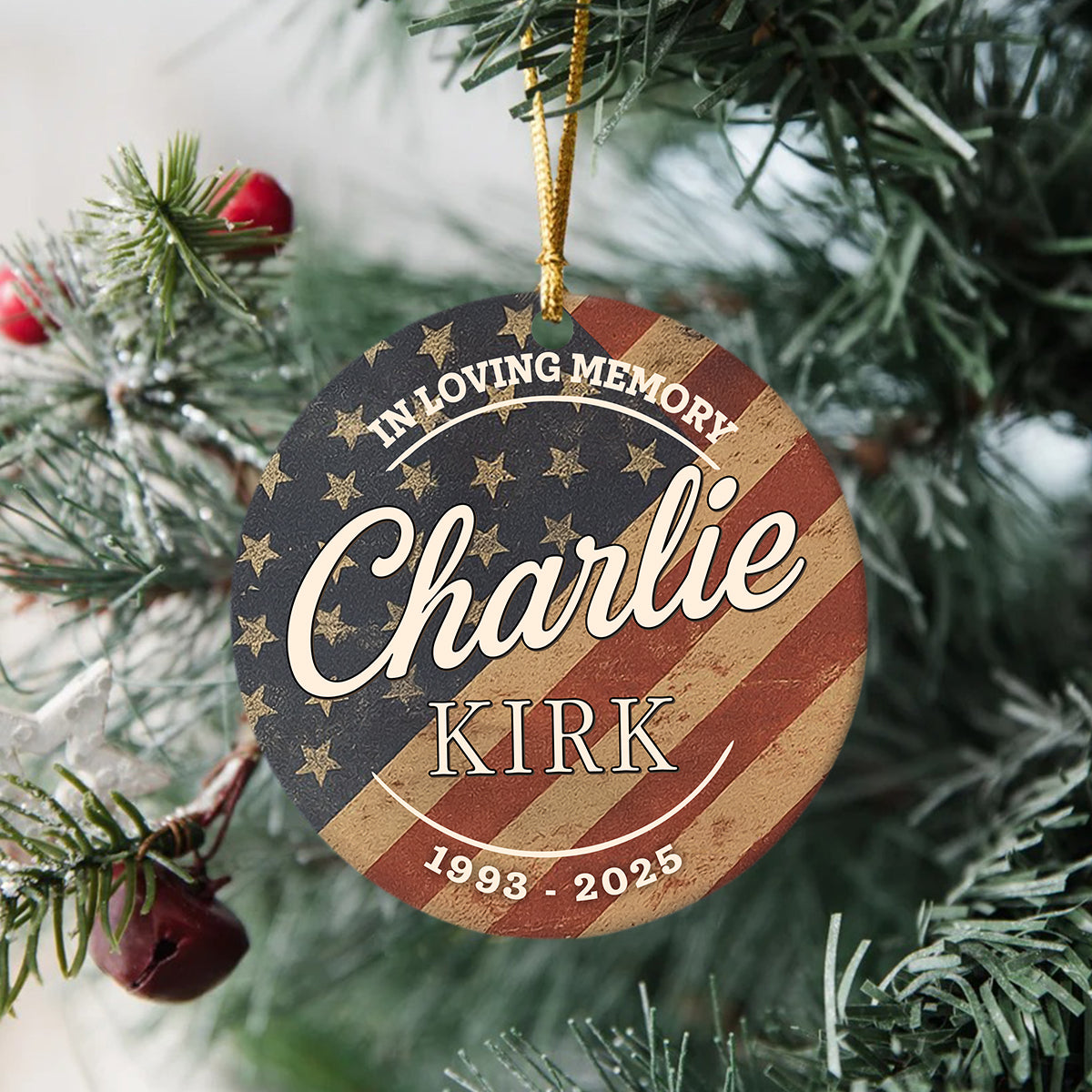 In Memory of Charlie Kirk Ceramic Ornament HO82 65990