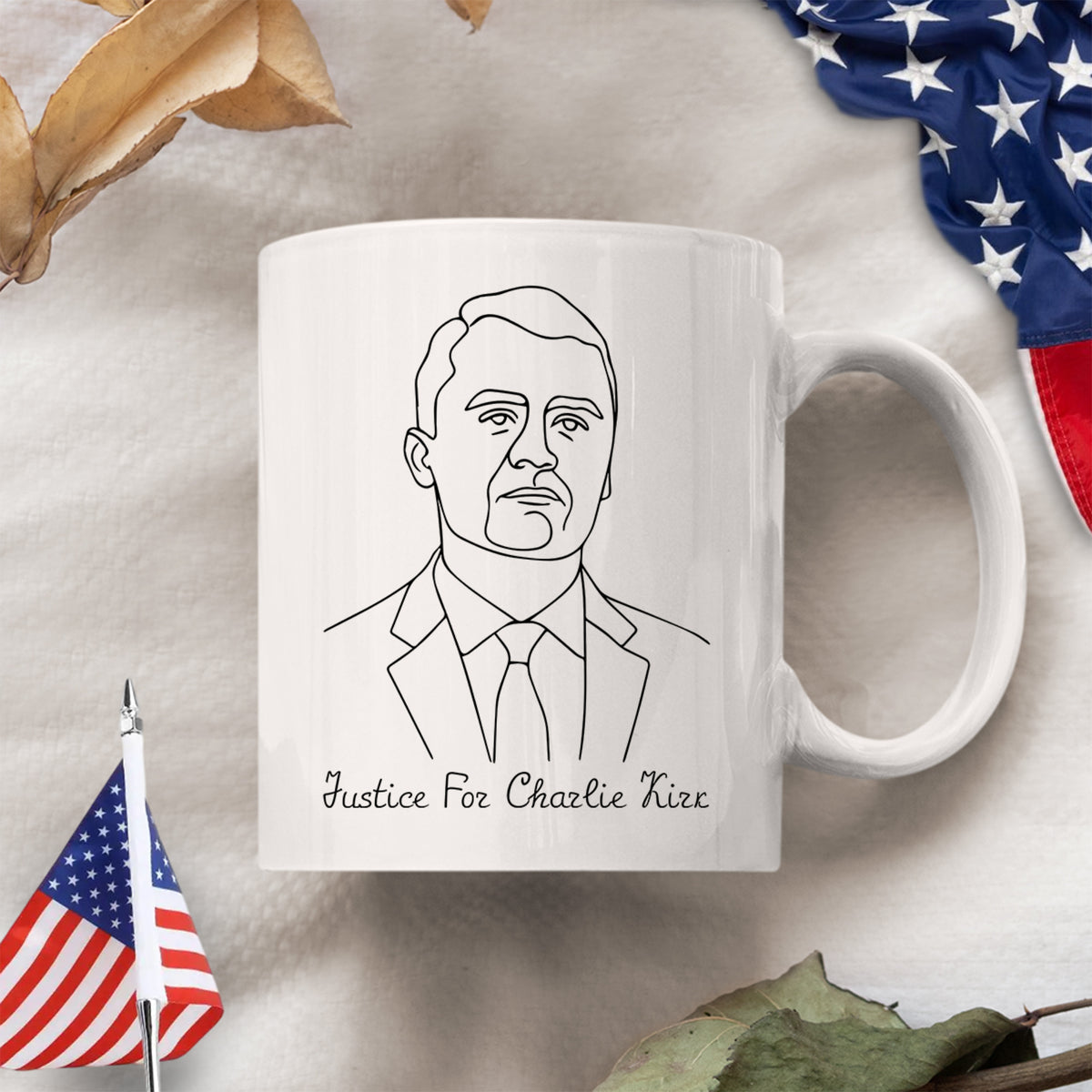 Justice For Charlie Kirk Ideas Are Bulletproof White Mug LM32 65607