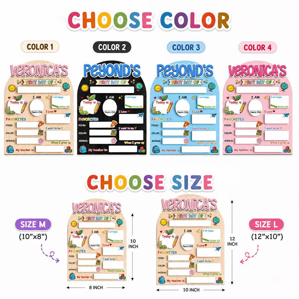 Personalized First Day of School Sign, Custom Back to School Wooden Board CH07 911868