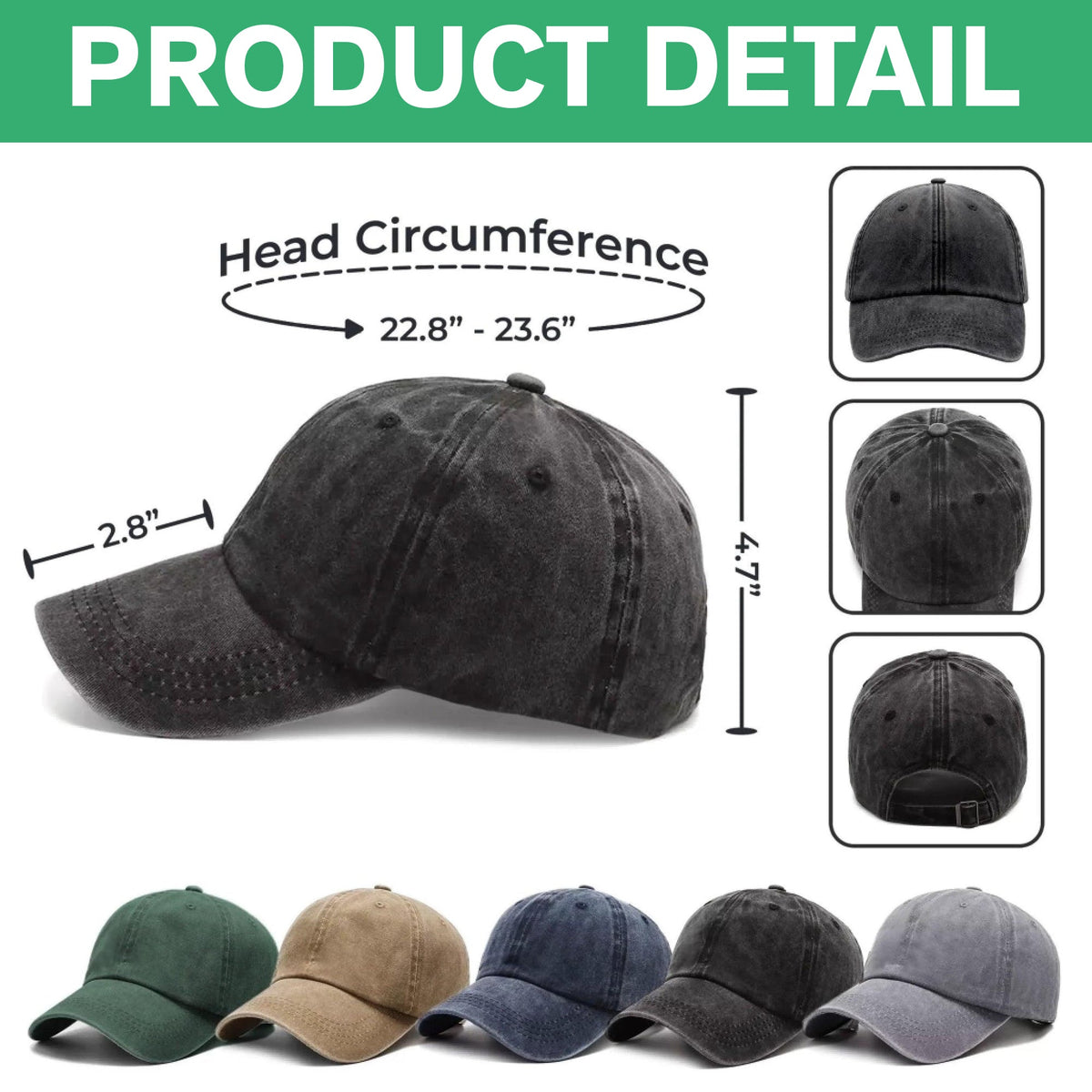 250 Years of America Anniversary Independence Day 2026 Washed Denim Baseball Cap CH07 896760