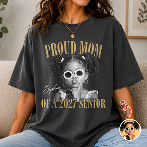 Custom Retro Proud Mom Of A 2027 Senior Comfort Shirt - Personalized Class of 2027 Gift, Proud Family Gift HO82 903246