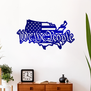 USA Map with We the People Metal Sign Art Wall Decor HO82 901150