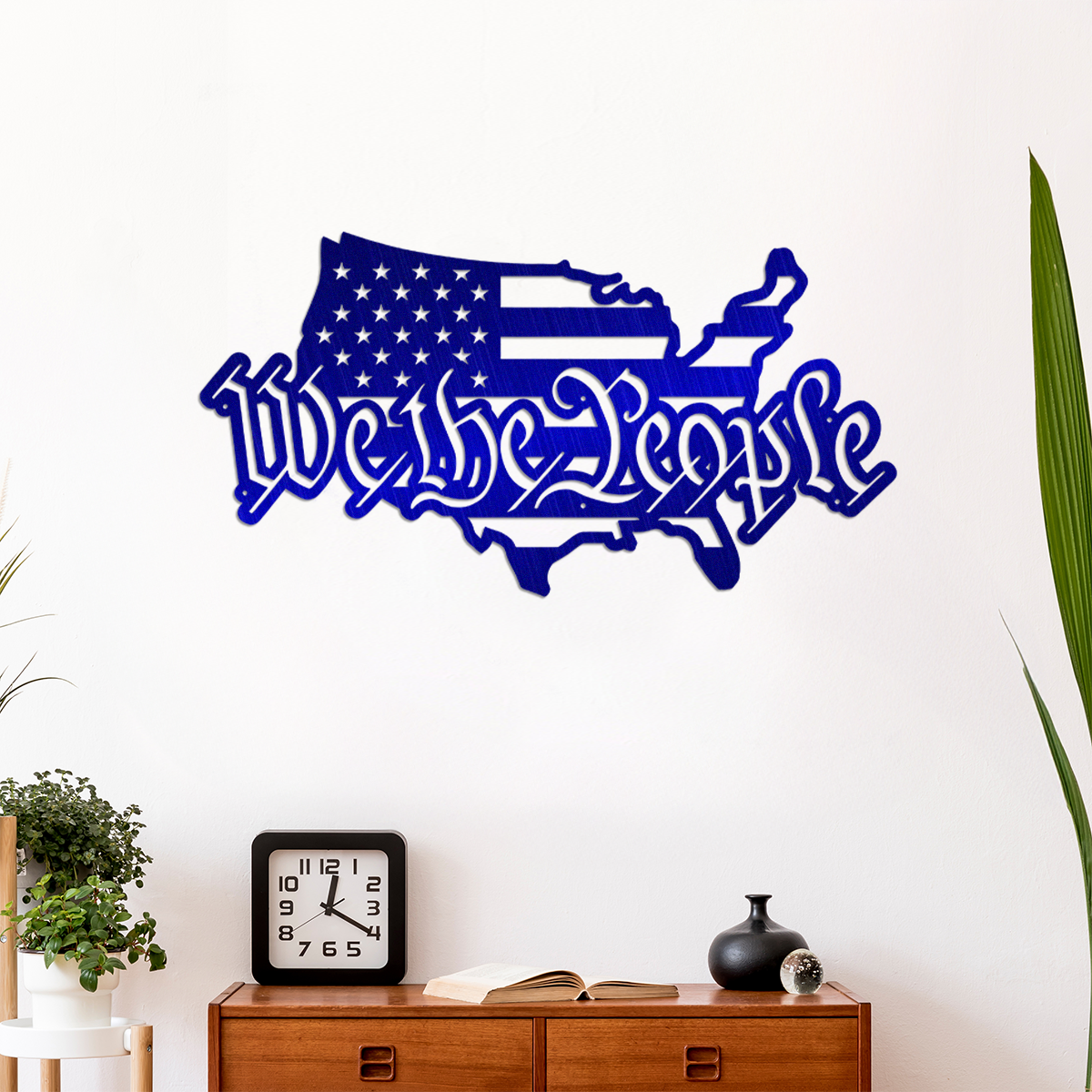 USA Map with We the People Metal Sign Art Wall Decor HO82 901150