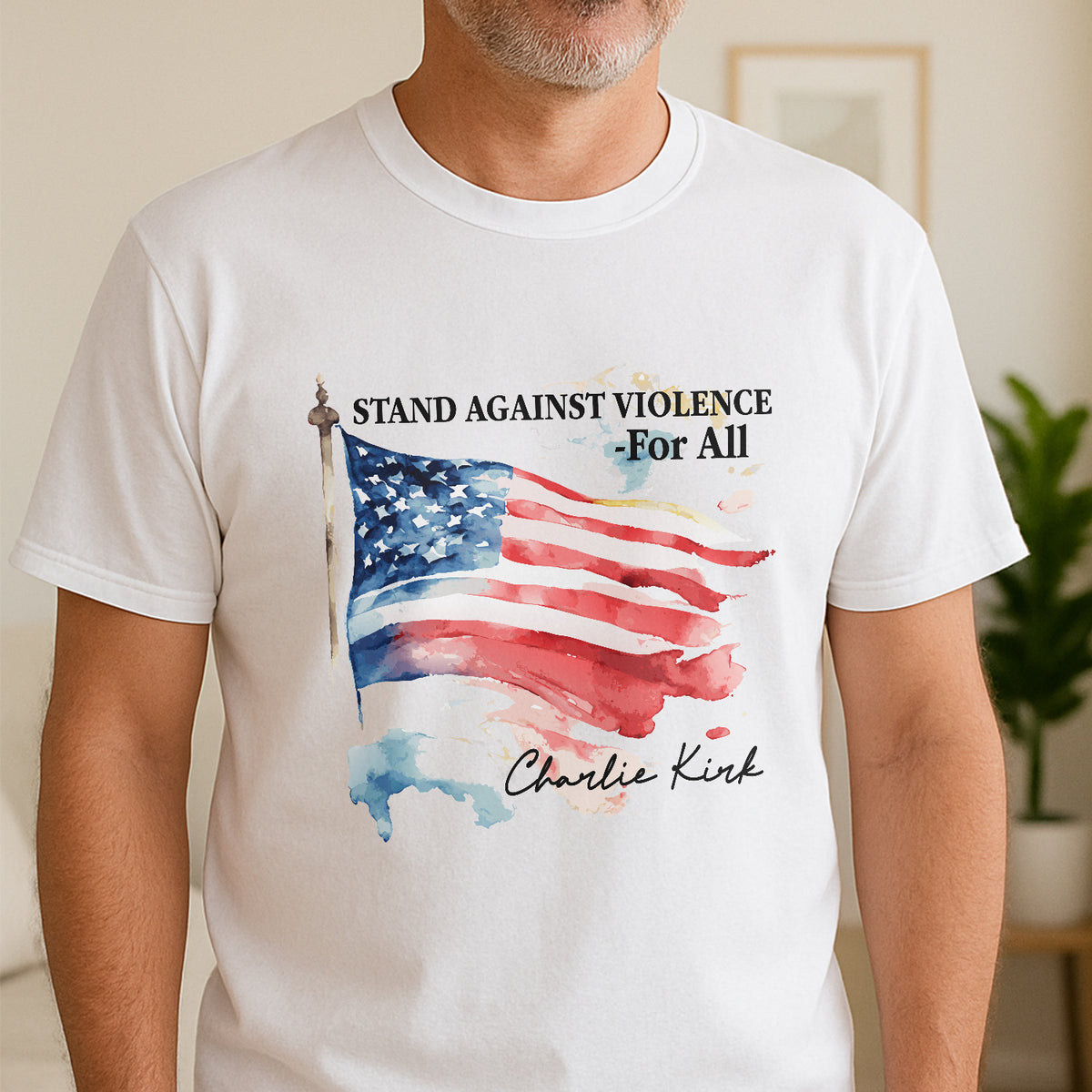 Pray For With Charlie Kirk - Stand Against Violence For All Bright Shirt LM32 65517