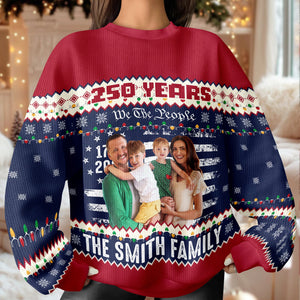 Custom Family Photo 250 Years USA 250th Birthday 1776 - 2026 Ugly Sweater LM32 897141