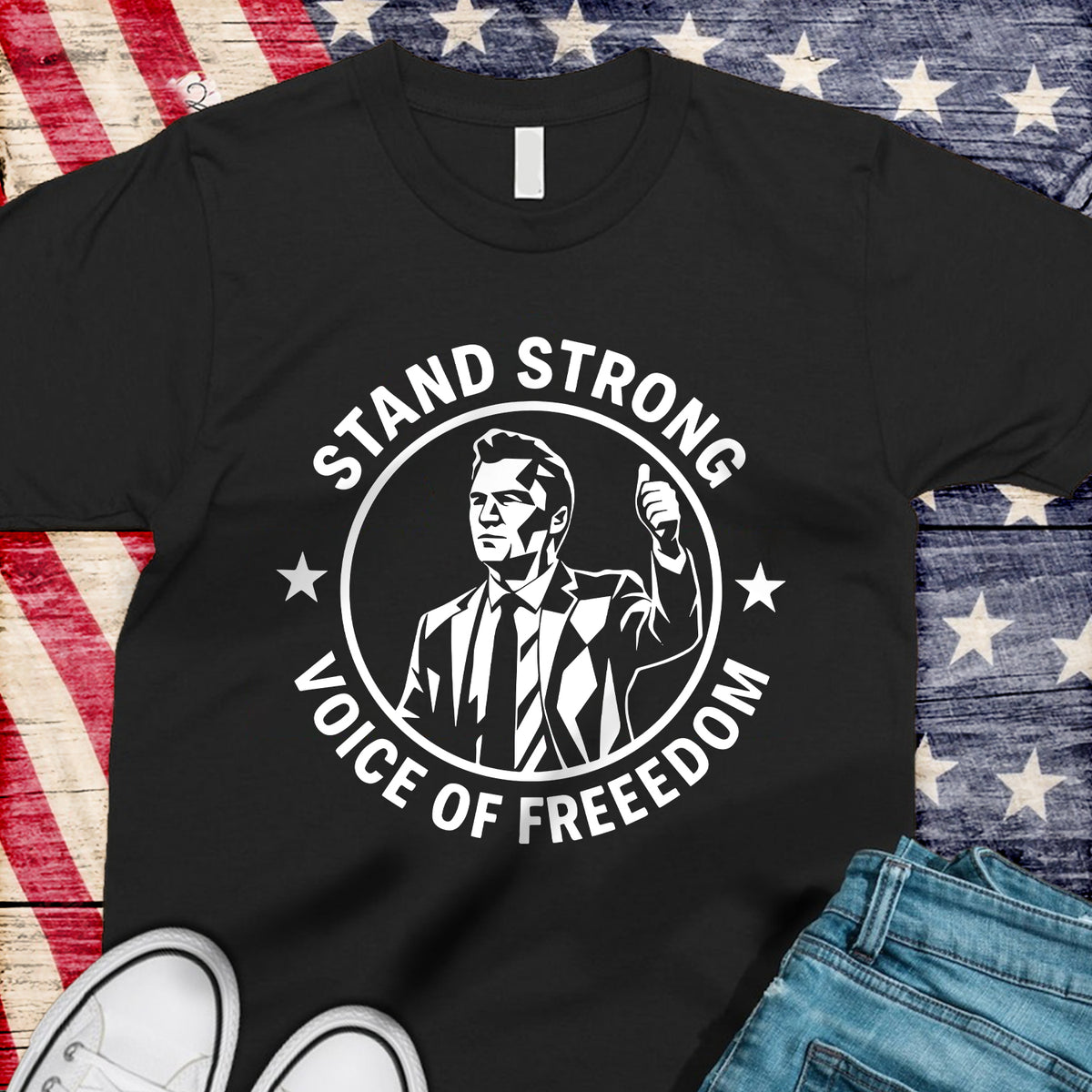 Stand Strong Charlie Kirk - Voice Of Freedom Memorial Dark Shirt LM32 65531